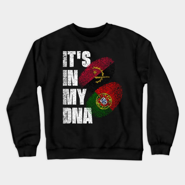 Angolan And Portuguese Mix DNA Flag Heritage Crewneck Sweatshirt by simonStufios